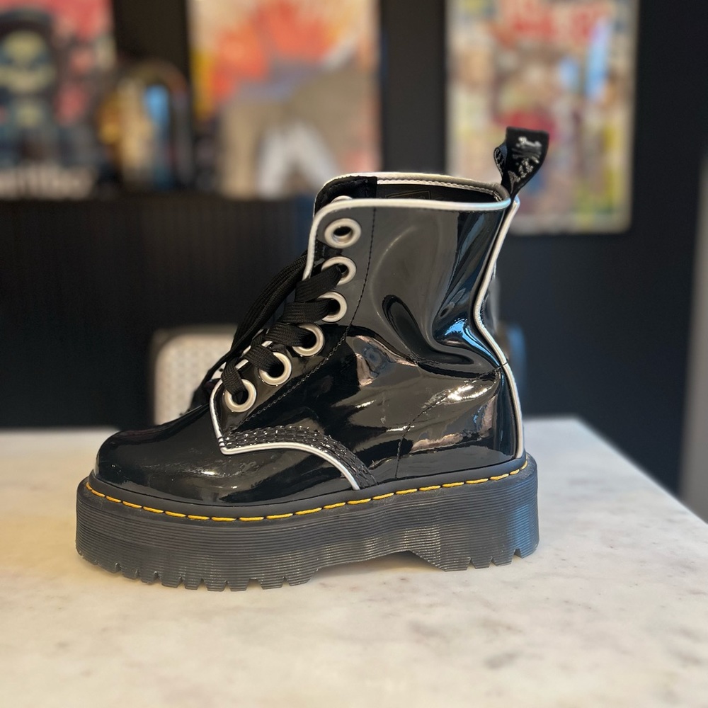 Dr Martens Molly Patent Platform Leather Boots